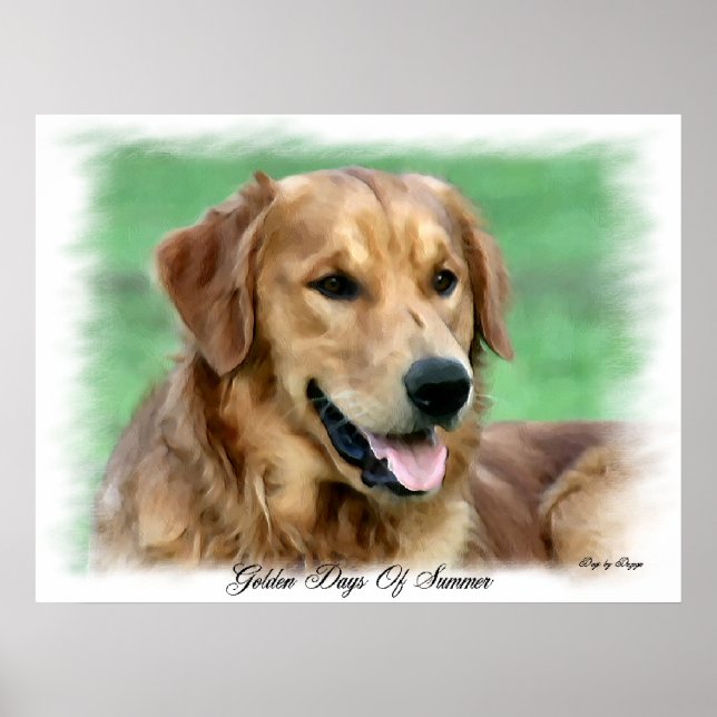 Golden Retriever Kunst Geschenke Poster (Vorne)