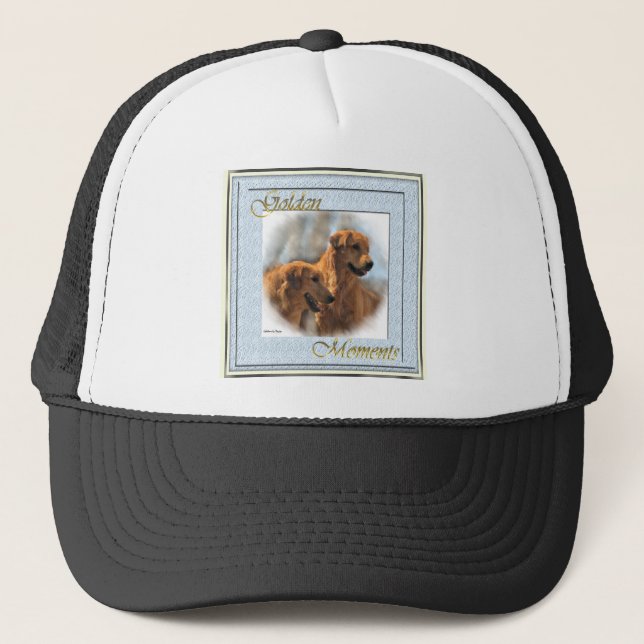 Golden Retriever Kunst Geschenke Truckerkappe (Vorderseite)