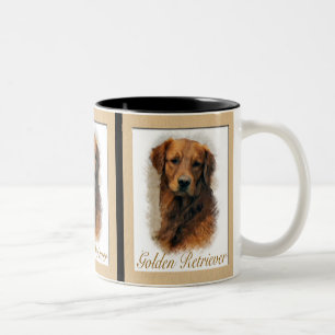 Golden Retriever Kunst Zweifarbige Tasse