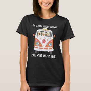 Golden Retriever Kunstwerk Malerei Wüstenstraße T-Shirt