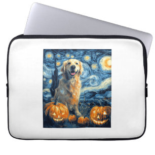 Golden Retriever Kürbis Sternennacht Hundemama Van Laptopschutzhülle