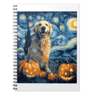 Golden Retriever Kürbis Sternennacht Hundemama Van Notizblock