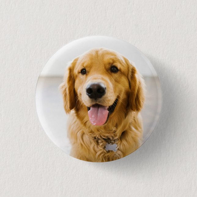 Golden Retriever Lächeln Button (Vorderseite)