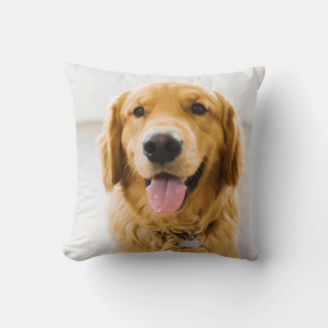 Golden Retriever Lächeln Kissen (Vorderseite)