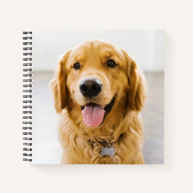 Golden Retriever Lächeln Notizbuch (Vorderseite)