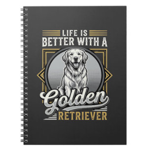 Golden Retriever Leben ist besser Hund Notizblock