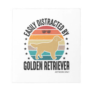 Golden Retriever leicht ablenkbar Vintage-Hundedes Notizblock