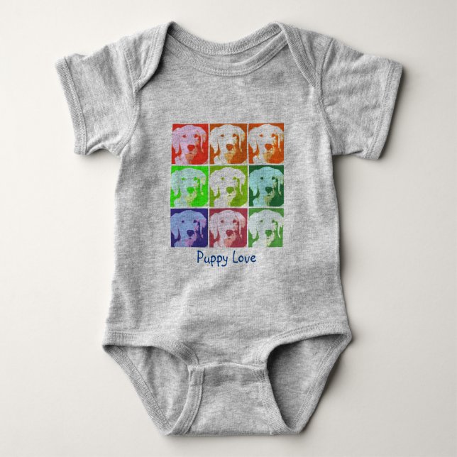 Golden Retriever Liebe Baby Bodysuit Strampler (Vorderseite)
