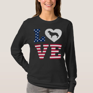 Golden Retriever Liebe Hecht American Flag T-Shirt