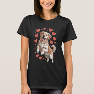 Golden Retriever Liebe Herz Valentinstag Hund Lieb T-Shirt