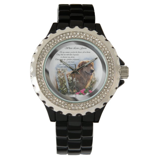 Golden Retriever Liebhaber Armbanduhr (Vorderseite)