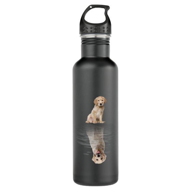 Golden Retriever Life Cute Love Golden Retriever Edelstahlflasche (Vorderseite)