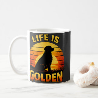 Golden retriever life is golden sunset dog mug kaffeetasse