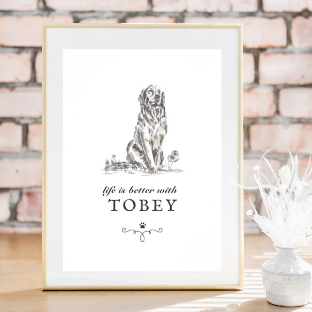 Golden Retriever Life'sBetter With Custom Dog Name Poster (Von Creator hochgeladen)