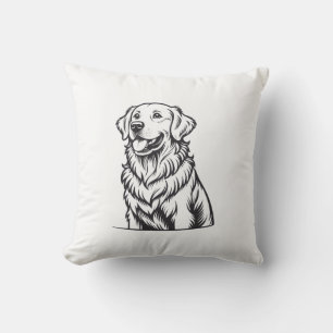 Golden Retriever Line Art Wurfkissen Kissen