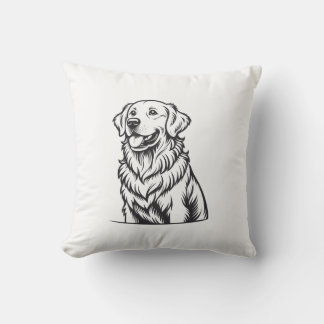 Golden Retriever Line Art Wurfkissen Kissen