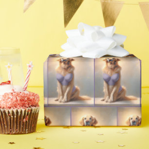 Golden Retriever Lingerie Model Geschenkpapier