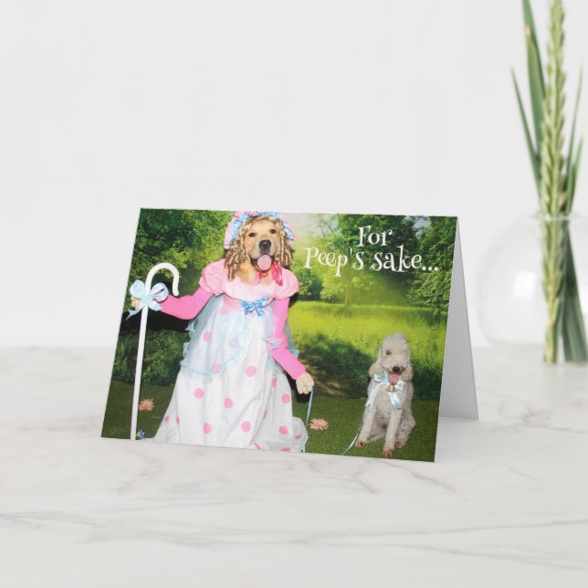 Golden Retriever Little Bo Peep Oaster Karte (Vorderseite)
