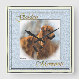 Golden Retriever Lovers Kunst und Kultur Quadratische Wanduhr