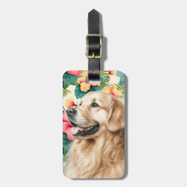 Golden Retriever Luggage Tag Gepäckanhänger (Vorderseite vertikal)