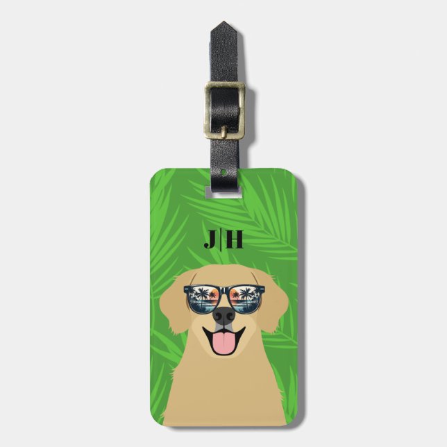 Golden Retriever Luggage Tag Gepäckanhänger (Vorderseite vertikal)