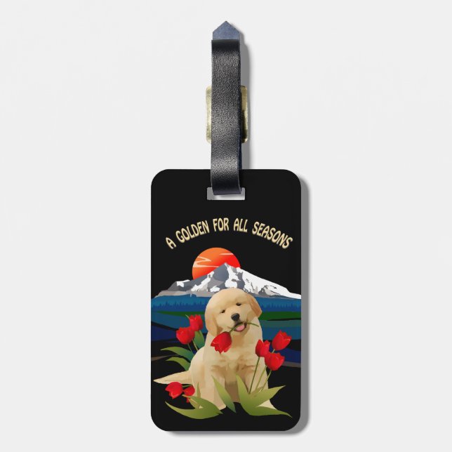 Golden Retriever Luggage Tag Gepäckanhänger (Rückseite vertikal)