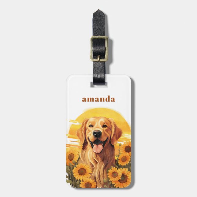 Golden Retriever Luggage Tags Gepäckanhänger (Vorderseite vertikal)