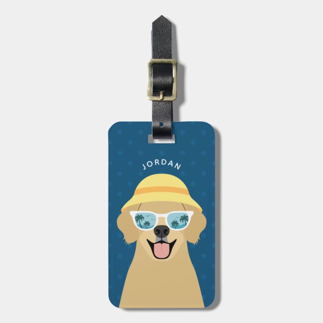 Golden Retriever Luggage Tags Gepäckanhänger (Vorderseite vertikal)