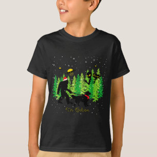 Golden Retriever Lustig Bigfoot Weihnachten Alien T-Shirt