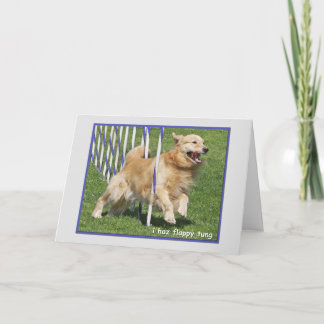 Golden retriever-lustige Geburtstags-Karte "Flappy Karte