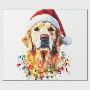 Golden Retriever Lustiger Hund Weihnachten Santa H Geschenkpapier