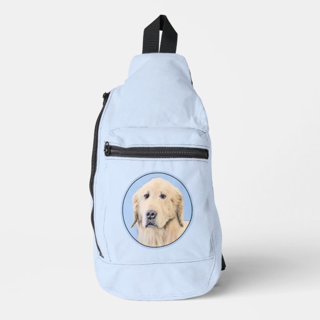 Golden Retriever Malerei Niedlich Original Hunde K Crossbody Bag (Vorderseite)