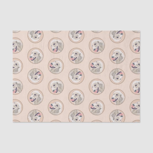 Golden Retriever Malerei Niedlich Original Hunde K Seidenpapier (Vorderseite)
