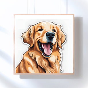 Golden Retriever Malerei Poster