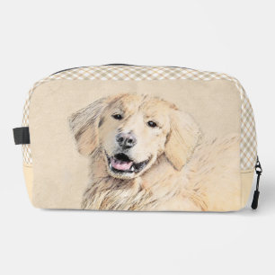 Golden Retriever Malerei Süße Original-Hunde-Kunst Waschbeutel