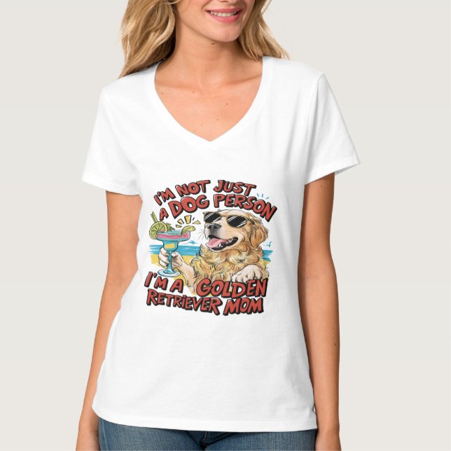 Golden Retriever Mama Cartoon T-Shirt (Vorderseite)