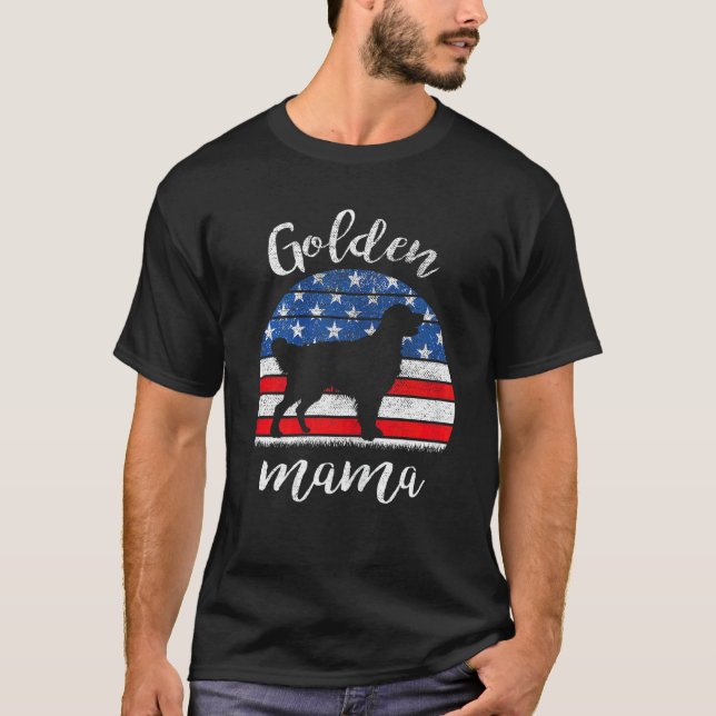 Golden Retriever Mama Creme R T-Shirt (Vorderseite)