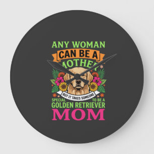 Golden-Retriever-Mama Floraler Hundeliebhaber Große Wanduhr