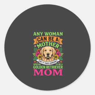Golden-Retriever-Mama Floraler Hundeliebhaber Runder Aufkleber