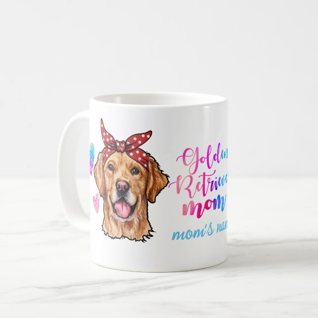 Golden Retriever Mama Muttertag Hund Liebe Mama Kaffeetasse (Vorderseite Links)