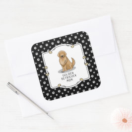 Golden Retriever Mama - Niedliche Hunde Mama Quadratischer Aufkleber