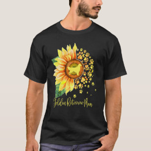 Golden Retriever Mama Sonnenblume Hundepfote Mutte T-Shirt