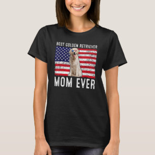 Golden Retriever Mama US American Flag Hundebesitz T-Shirt