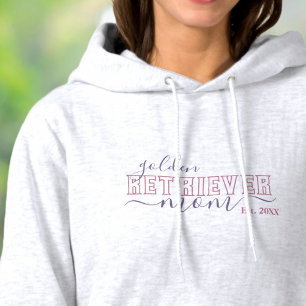 Golden Retriever Mama Varsity Schrift Errichtet Hoodie