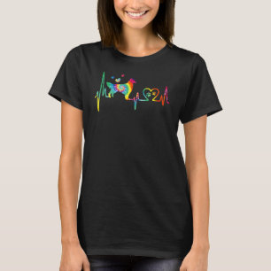 Golden Retriever Mama Vater Heartbeat Gefärbte Kra T-Shirt