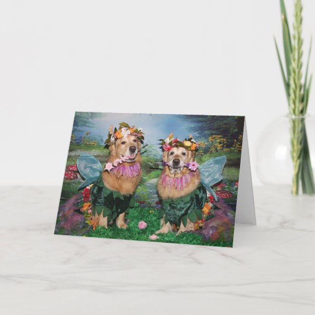 Golden Retriever Maultrost Geburtstag Karte (Vorderseite)