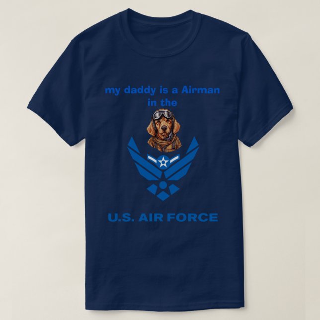 Golden Retriever Mein Airman Daddy T-Shirt (Design vorne)