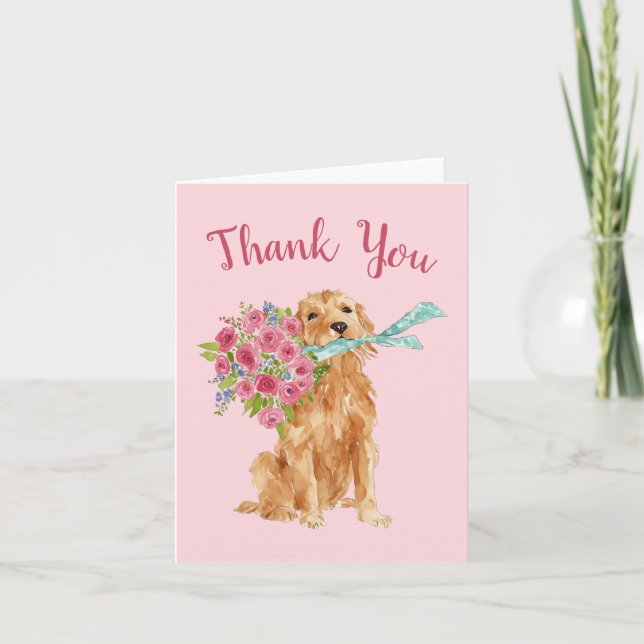 Golden Retriever Merci Cartes (Devant)