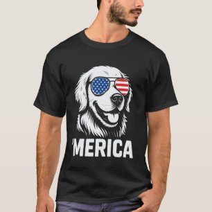 Golden Retriever 'Merica 4. Juli Patriotischer Hun T-Shirt