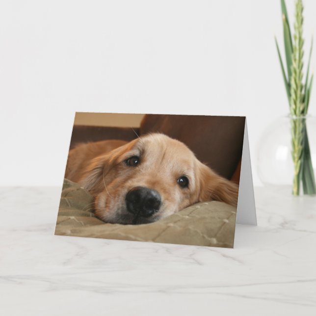 Golden Retriever Miss You Grußkarte Karte (Vorderseite)